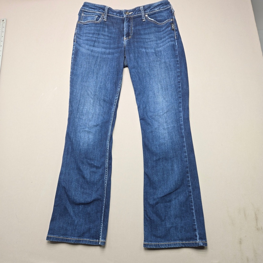 Silver Jeans Suki Slim Boot Curvy Fit Stretch Denim Blue Women W33 L33